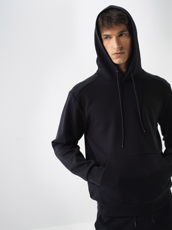 Cotton Hooded Sweatshirt Black