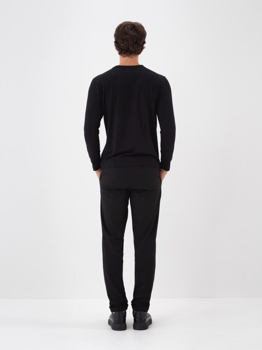 Slim Fit Plain Pants - 4