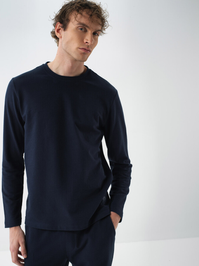 100% Cotton Basic T-Shirt Navy Blue Melange