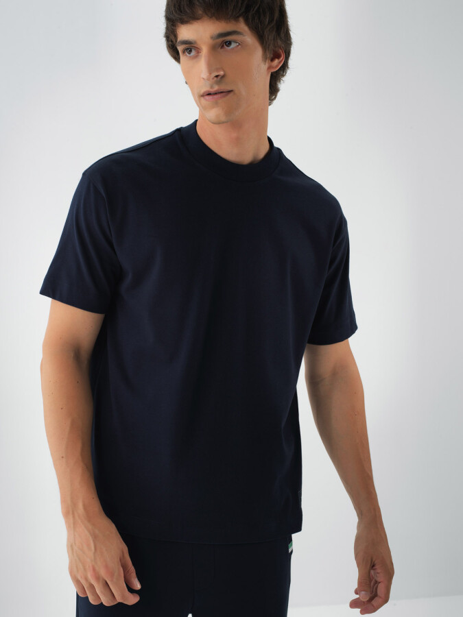 100% Cotton Basic T-Shirt Navy Blue Melange