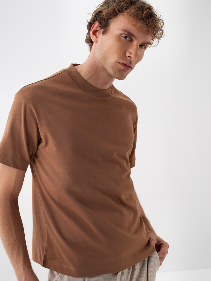 100% Cotton Basic T-Shirt Camel