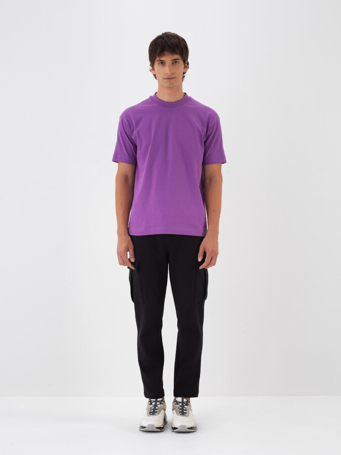 100% Cotton Basic T-Shirt Purple