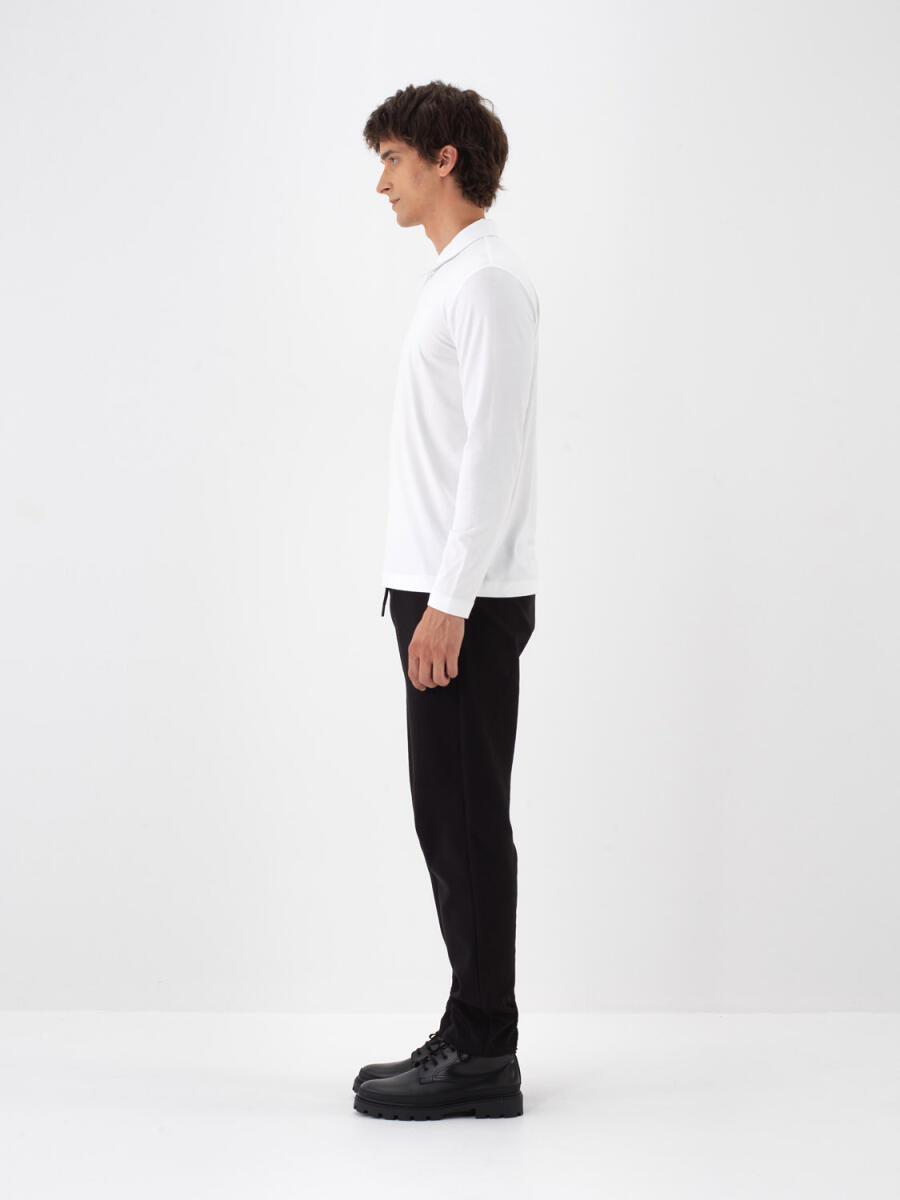 Modal Cotton Basic Polo Neck T-Shirt - 3