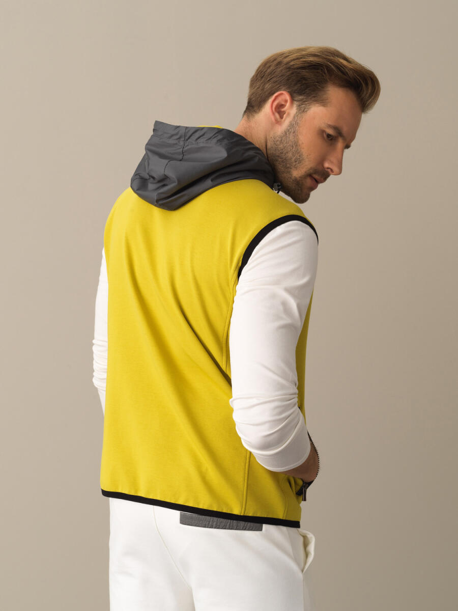 Hooded Cotton Regular Fit Vest - 11