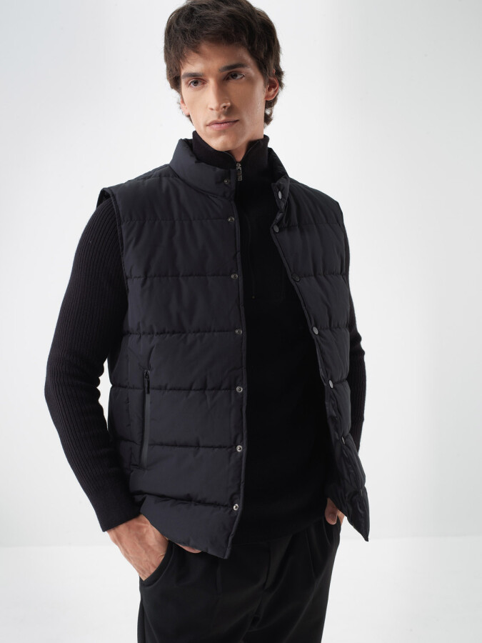 Plain Puffer Vest Black