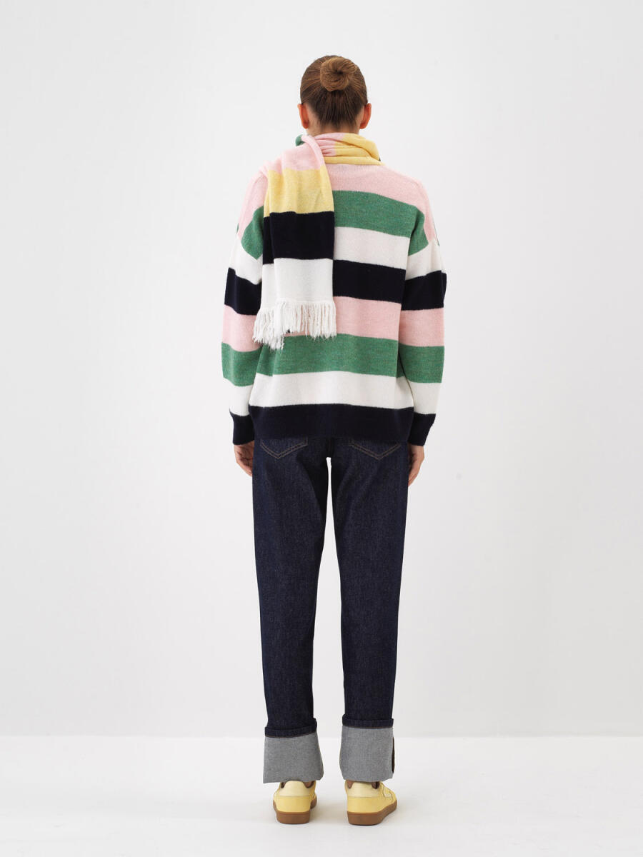 Mohair Colorful Striped Cardigan - 5