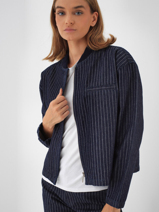 100% Cotton Striped Coat - Xint