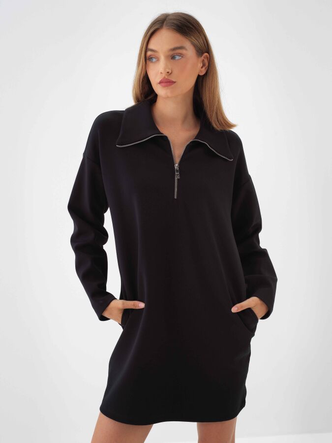 Oversized Plain Dress Black