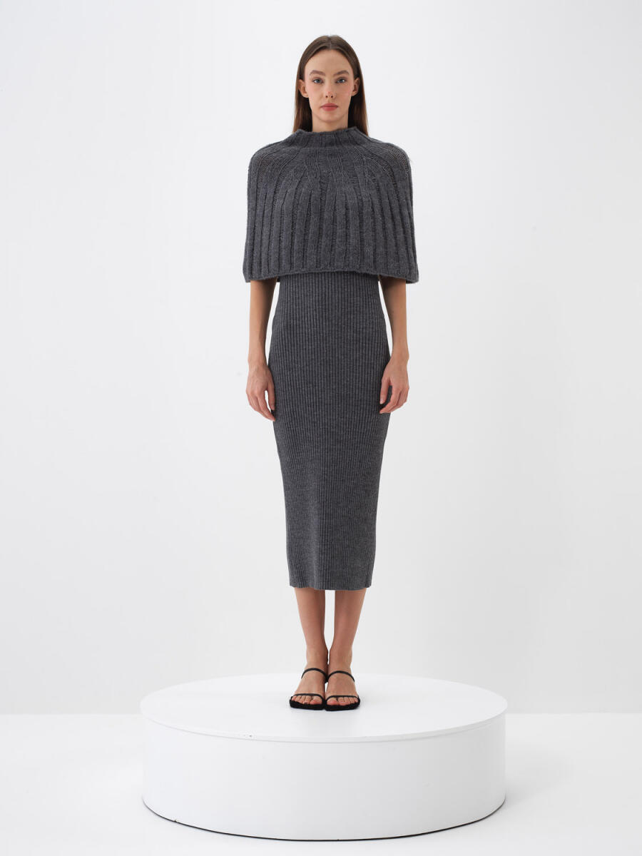 Wool Plain Dress - 5