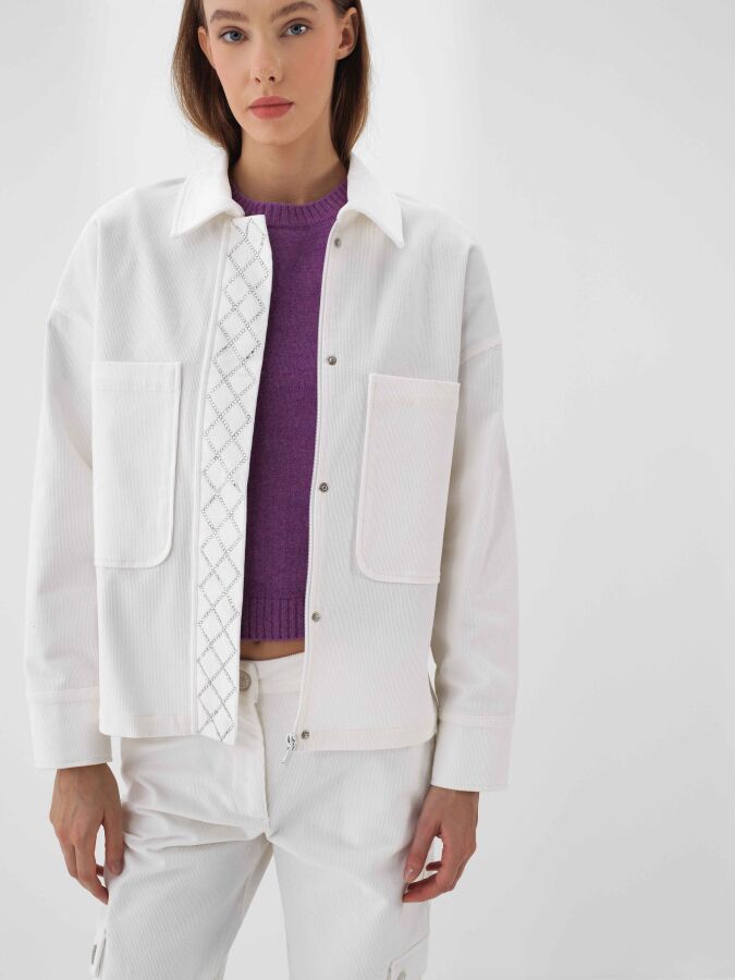 Corduroy Cotton Jacket White