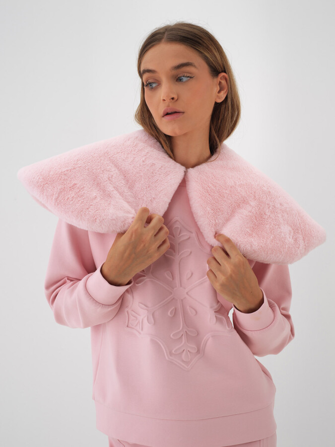 Plain Plush Poncho Pink