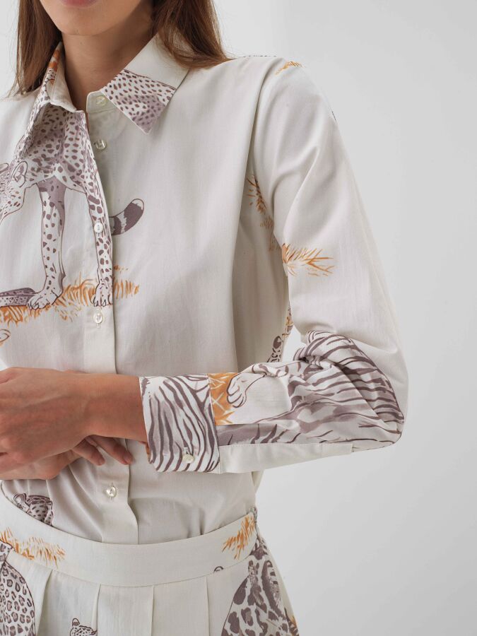 100% Cotton Patterned Shirt - Xint