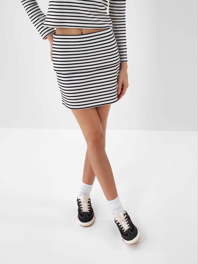 Striped Cotton Skirt - Xint