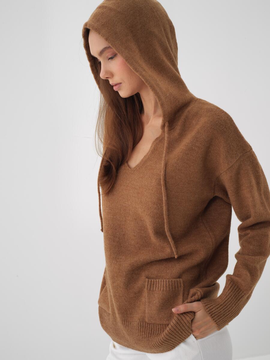 Mohair Hooded Sweater - 1