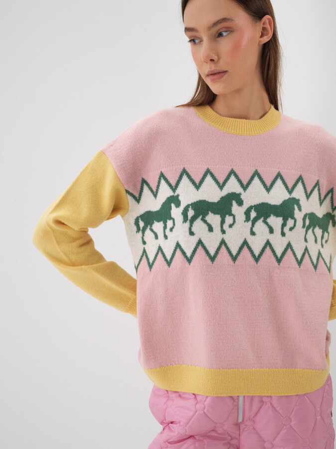 Wool Patterned Sweater - Xint