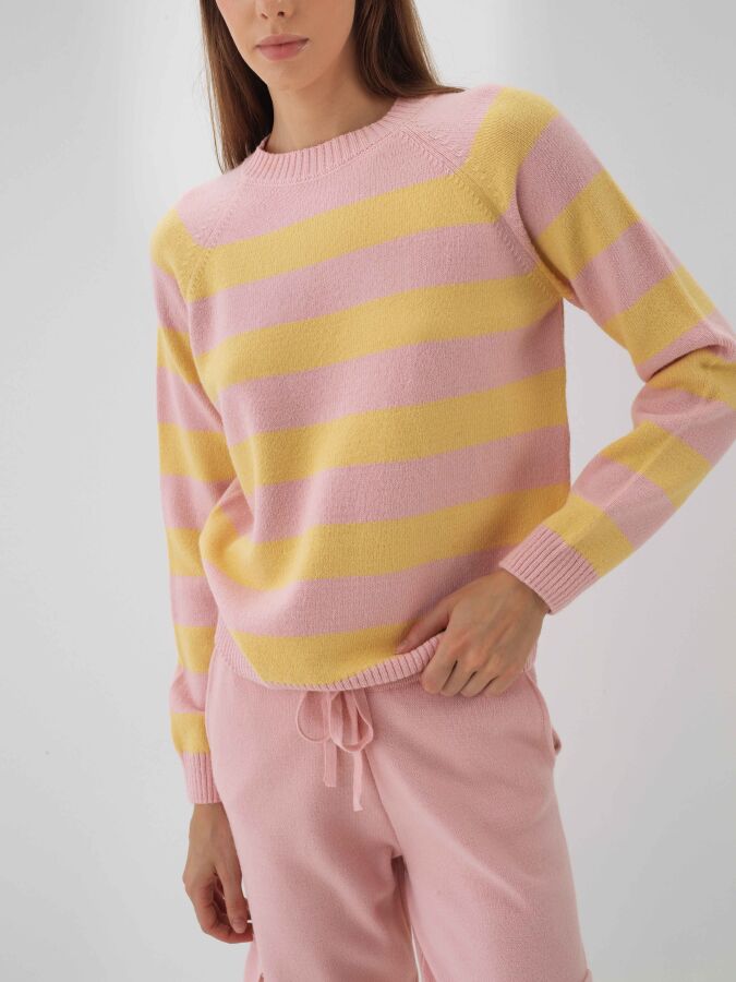 Wool Striped Sweater Yellow