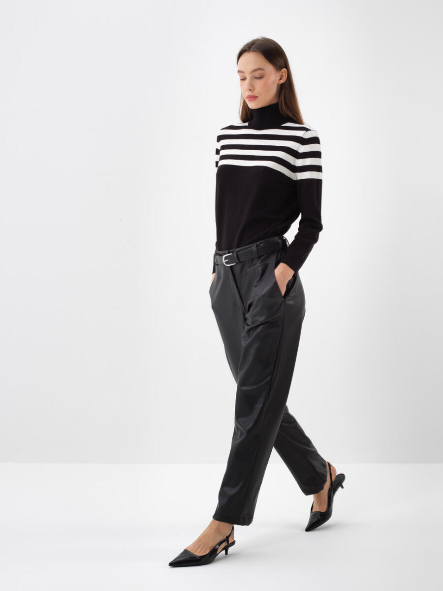 Wool Striped Turtleneck Sweater - 11