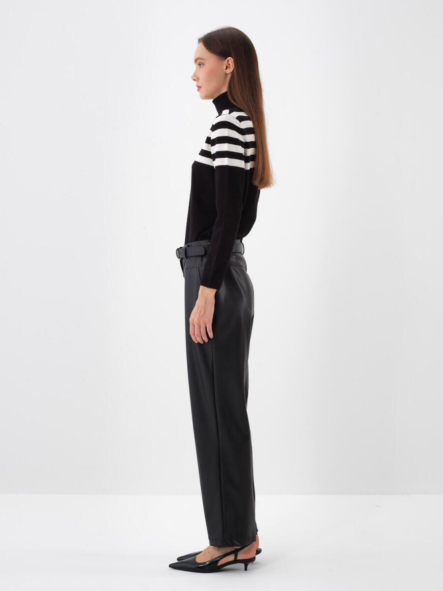 Wool Striped Turtleneck Sweater - 12