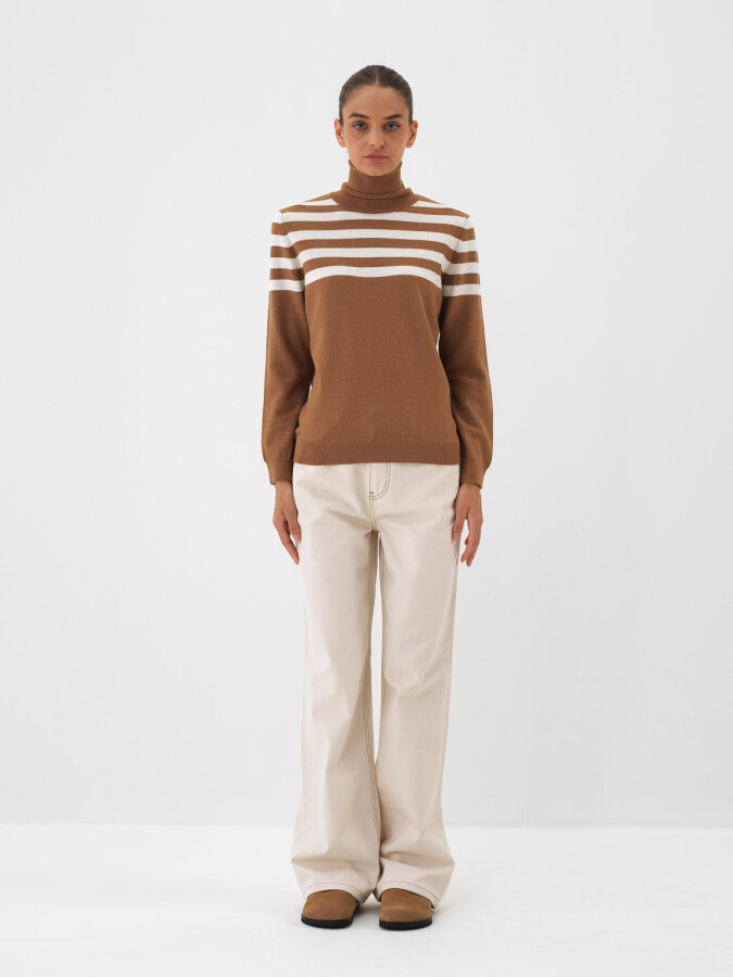 Wool Striped Turtleneck Sweater - Xint (1)