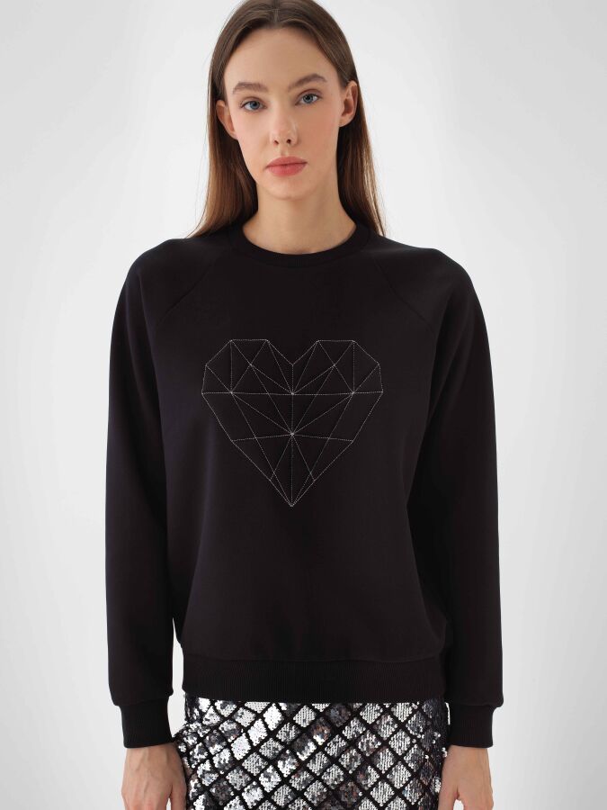 Cotton Printed Sweatshirt Black