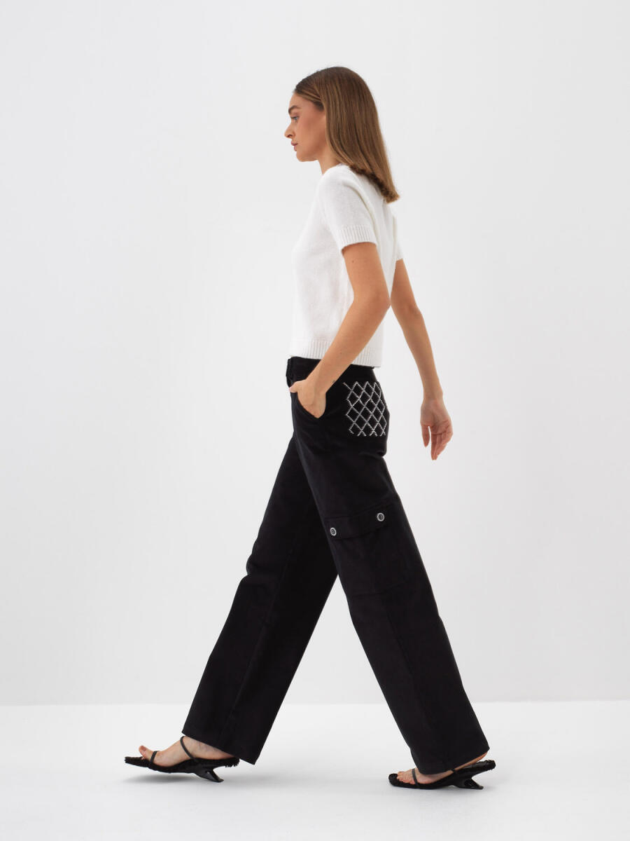 Corduroy Plain Pants - 3