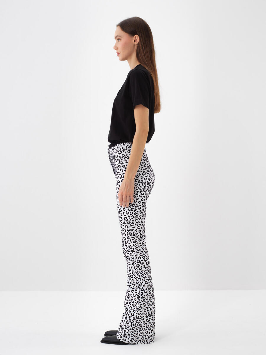 Cotton Leopard Print Pants - 4