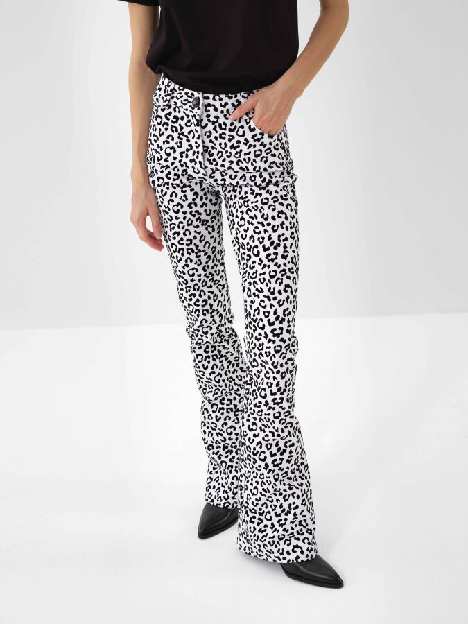 Cotton Leopard Print Pants - Xint