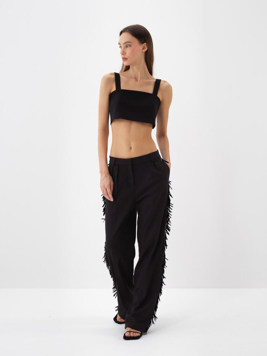 Pants with Fringe Detail - 3