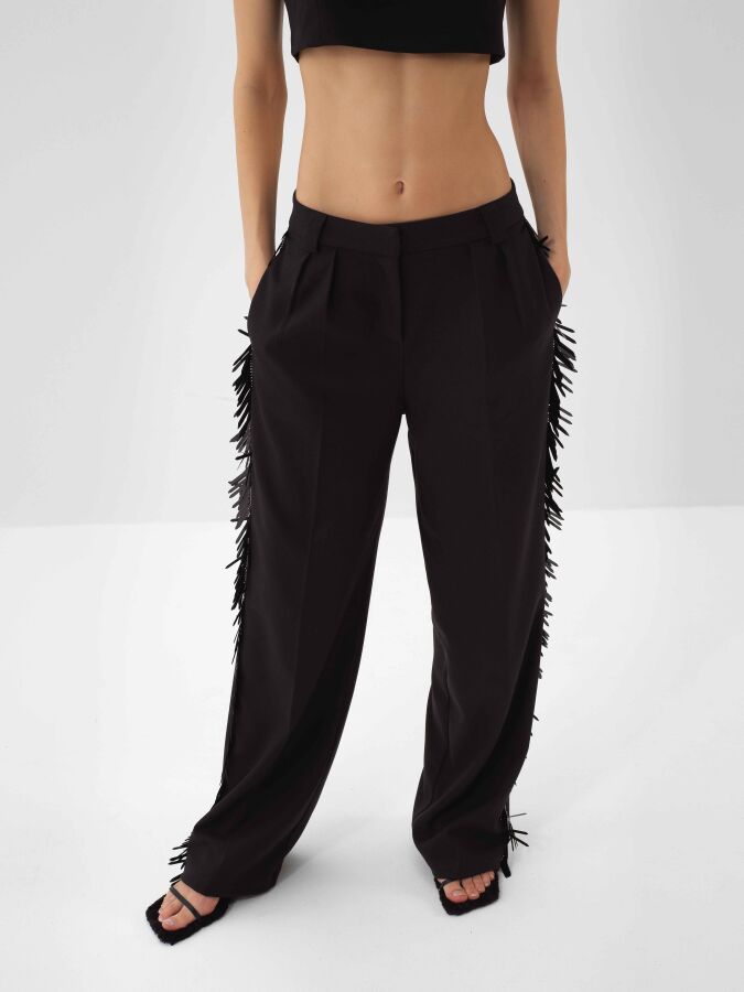 Pants with Fringe Detail - Xint