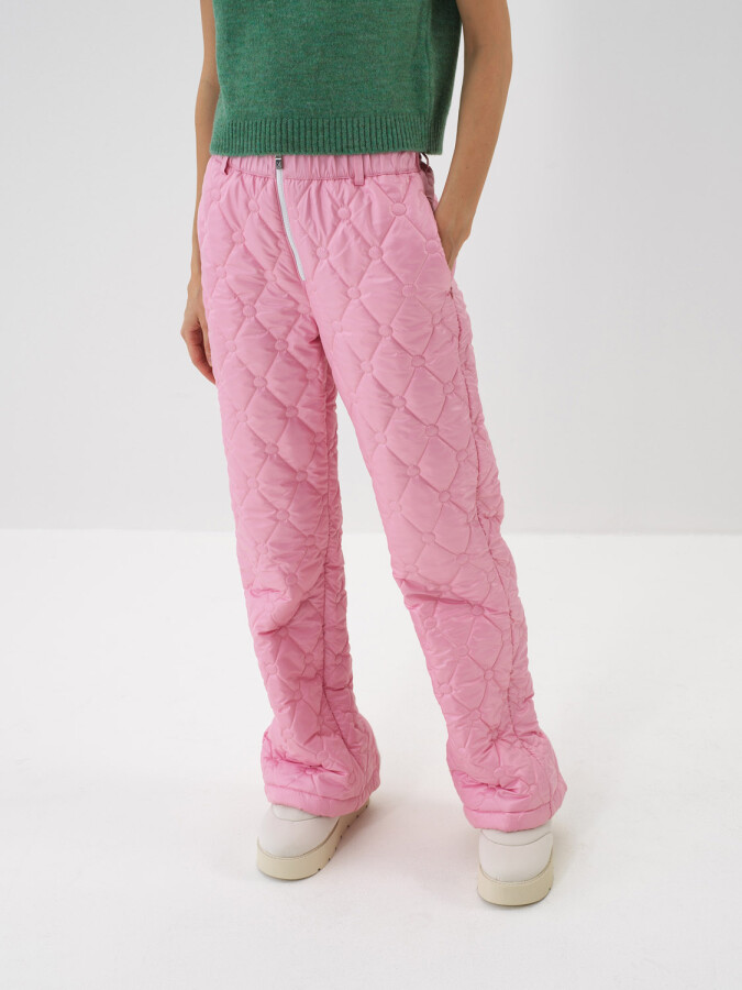 Pants with Zipper Detail Pink