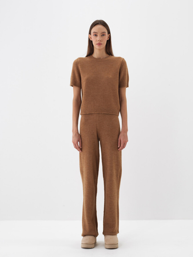 Plain Mohair Pants Camel