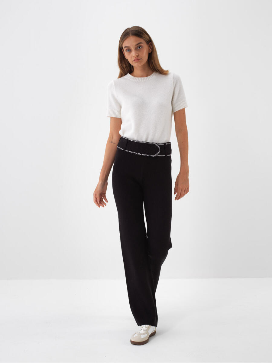 Wool Plain Pants - 3