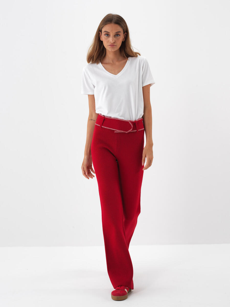 Wool Plain Pants - 8