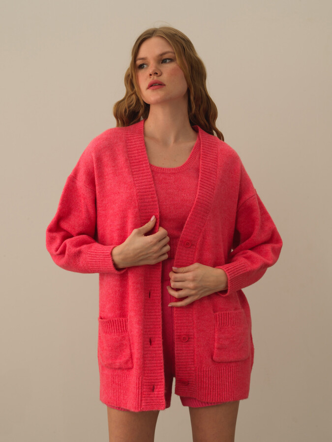 Buttoned Oversized Cardigan - Xint