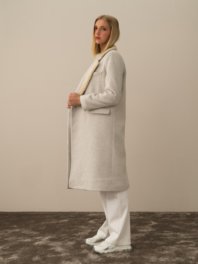 Cotton Wool Blend Oversized Coat - Xint (1)