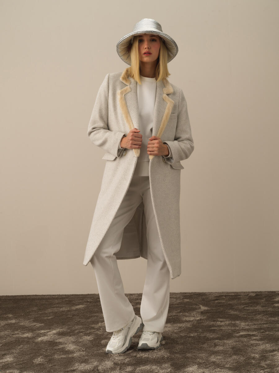 Cotton Wool Blend Oversized Coat - 1