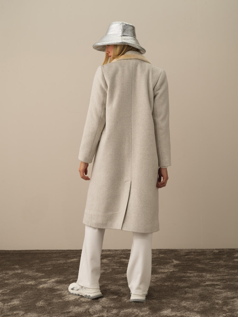 Cotton Wool Blend Oversized Coat - 4