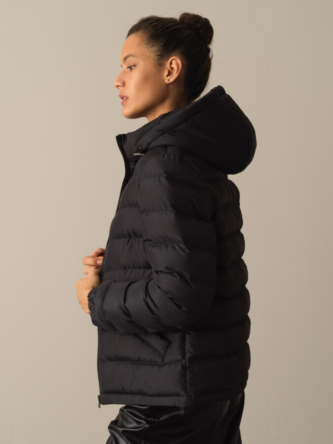 Hooded Regular Fit Puffer Jacket - XINT