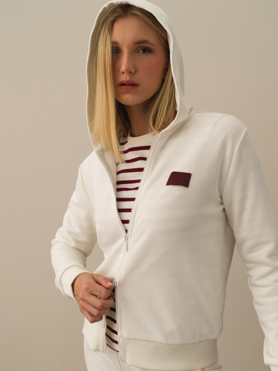 Cotton Hooded Oversized Sweat Jacket - 5