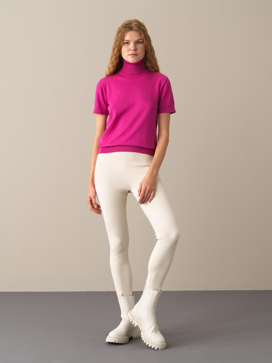 High Waist Slim Fit Knitted Leggings - 10