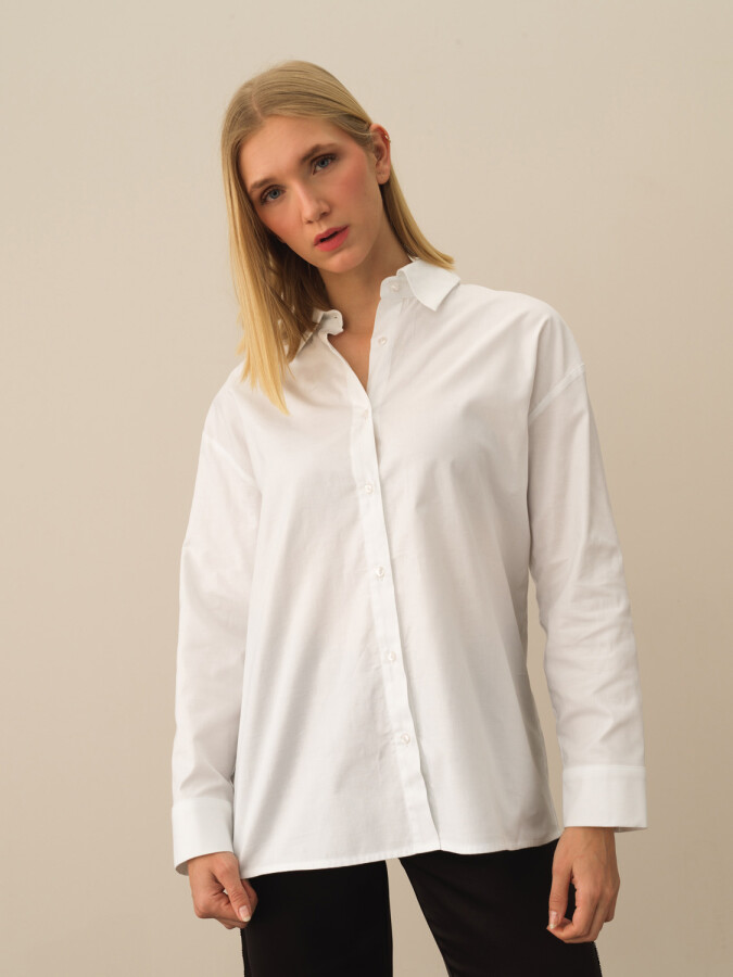 100% Cotton Oversized Basic Shirt - Xint