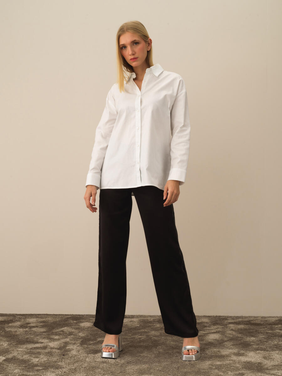 100% Cotton Oversized Basic Shirt - 2