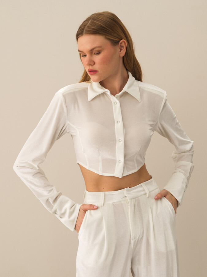 Regular Fit Shiny Textured Shirt - Xint