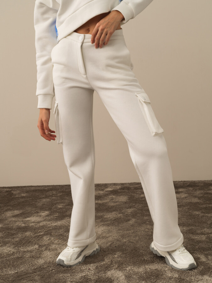 Cotton Oversized Cargo Pants White