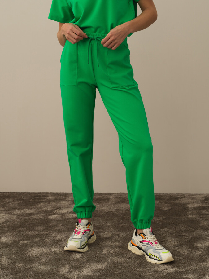 Cotton Oversized Sweat Pants Green