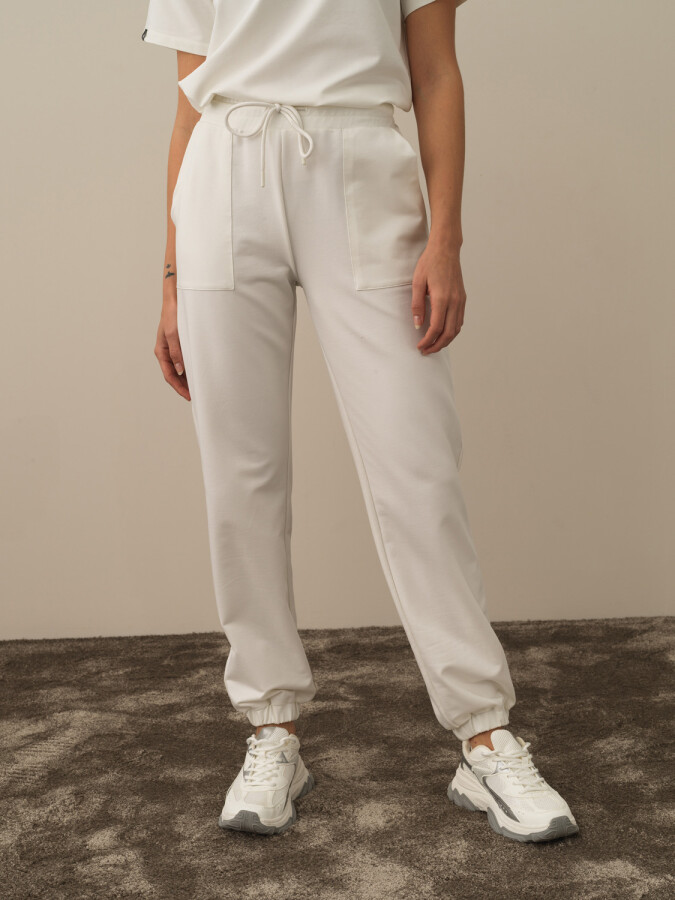 Cotton Oversized Sweat Pants White