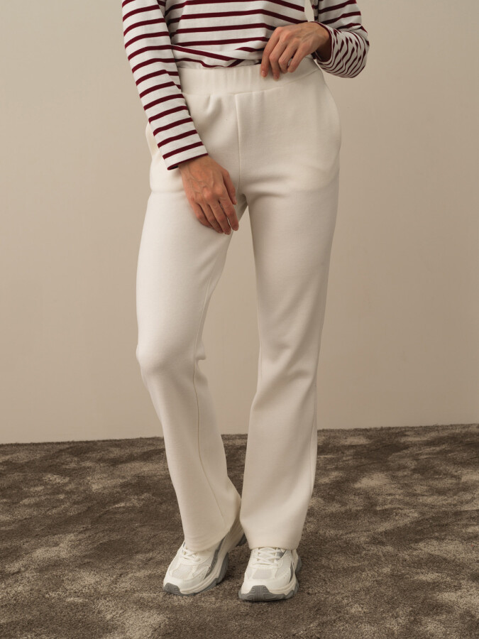 Cotton Regular Fit Sweat Pants Ecru