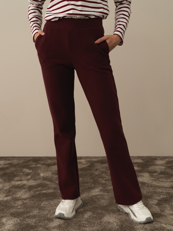 Cotton Regular Fit Sweat Pants Burgundy