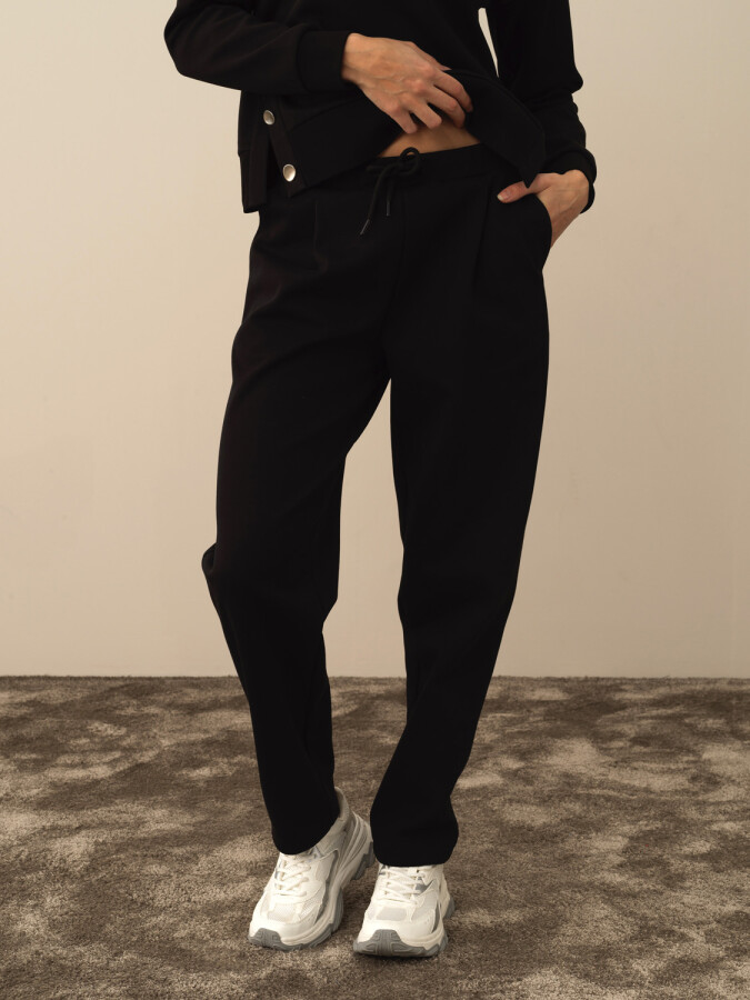 Cotton Regular Fit Sweat Pants Black