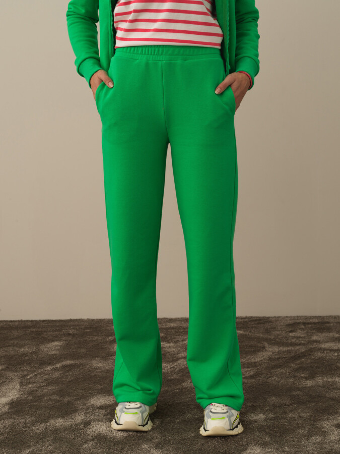 Cotton Regular Fit Sweat Pants Green